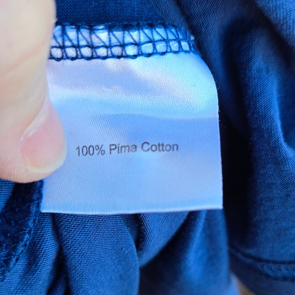 Peter Millar Blue Pima Cotton Polo Shirt Mens 4XT Short Sleeve Tall Fit - Picture 3 of 6